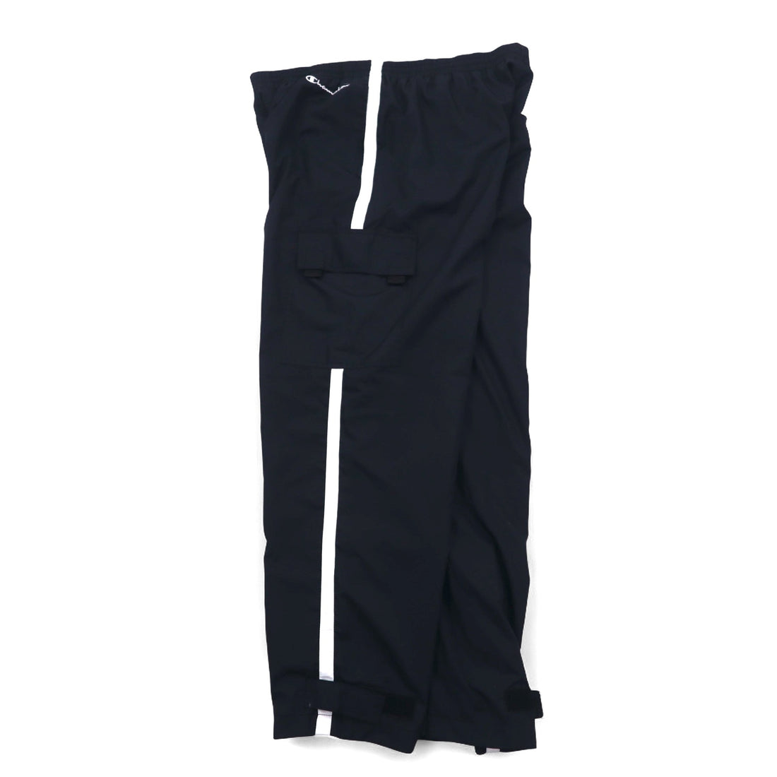 Champion 90s Cargo Track Pants Jersey L Black Side Line Pocket 3 Color Tag