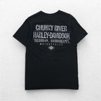 HARLEY DAVIDSON 両面プリント Tシャツ M ブラック コットン MISSISSIPPI