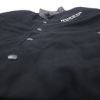 AMANATI Leather Switch Melton Stadium Jacket L Black Wool Leather HAMPTON'S
