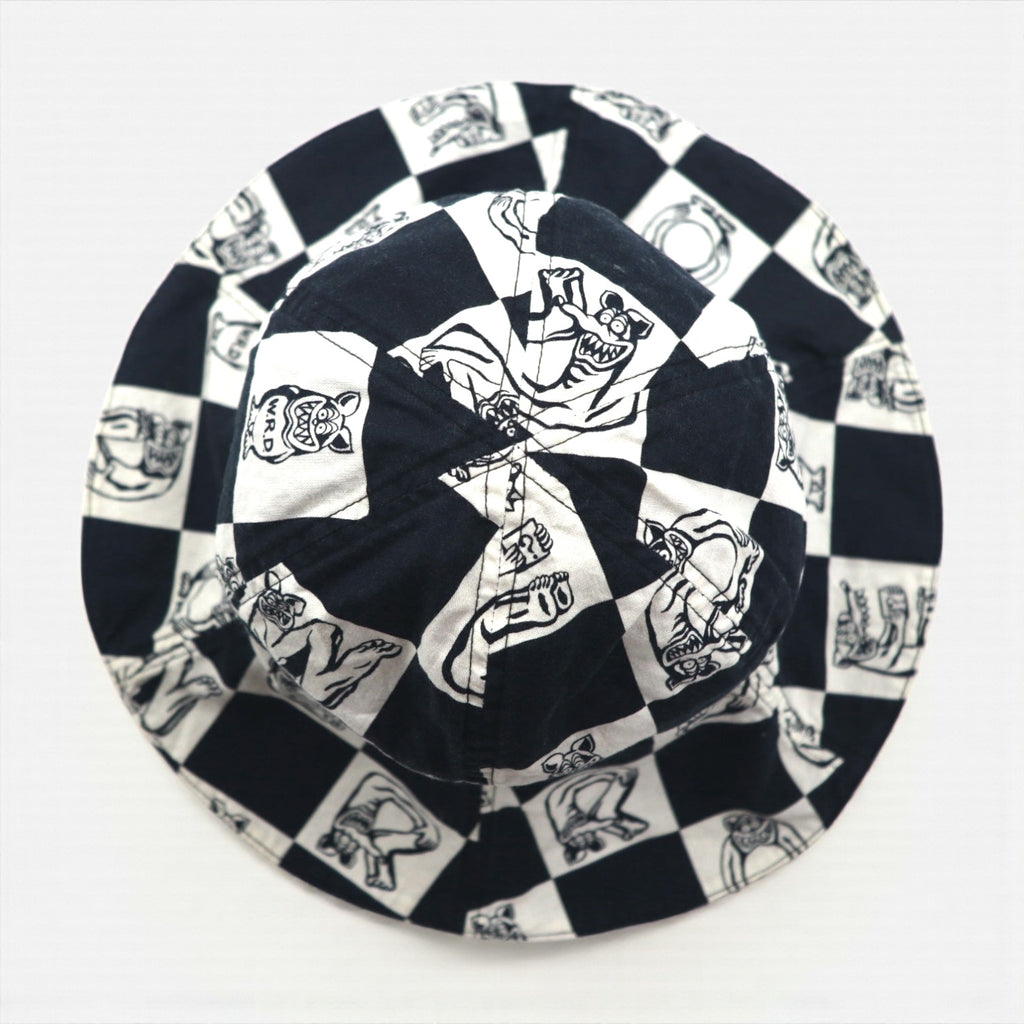 WEIRDO リバーシブル チューリップハット バケットハット ブラック INTIALS HAT WRD-17-SS-605