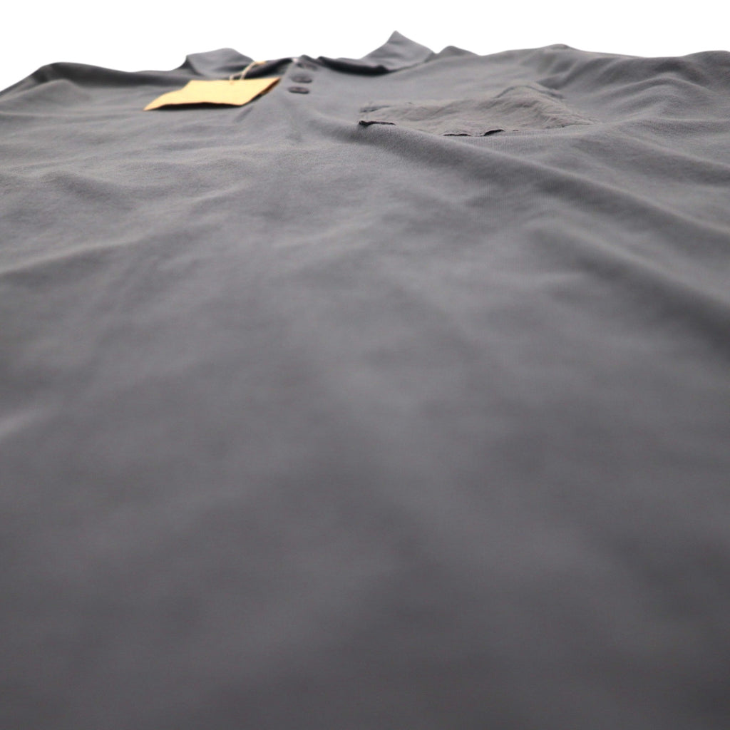 SUBTLE polo shirt S size grey chest pocket silver and gold available made in Japan unused
