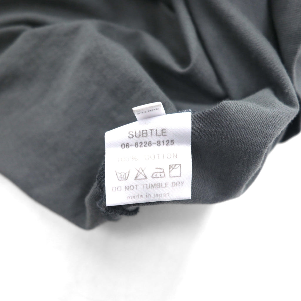 SUBTLE polo shirt S size grey chest pocket silver and gold available made in Japan unused