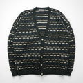 90s USA Vintage Cardigan V-Neck Acrylic Knit XL Multicolor DAVID TAYLOR90s Made in