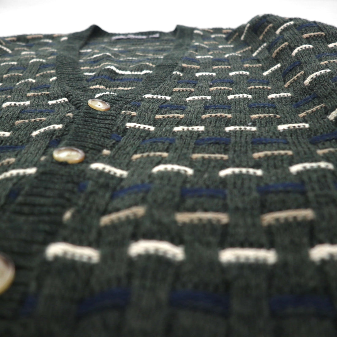 90s USA Vintage Cardigan V-Neck Acrylic Knit XL Multicolor DAVID TAYLOR90s Made in