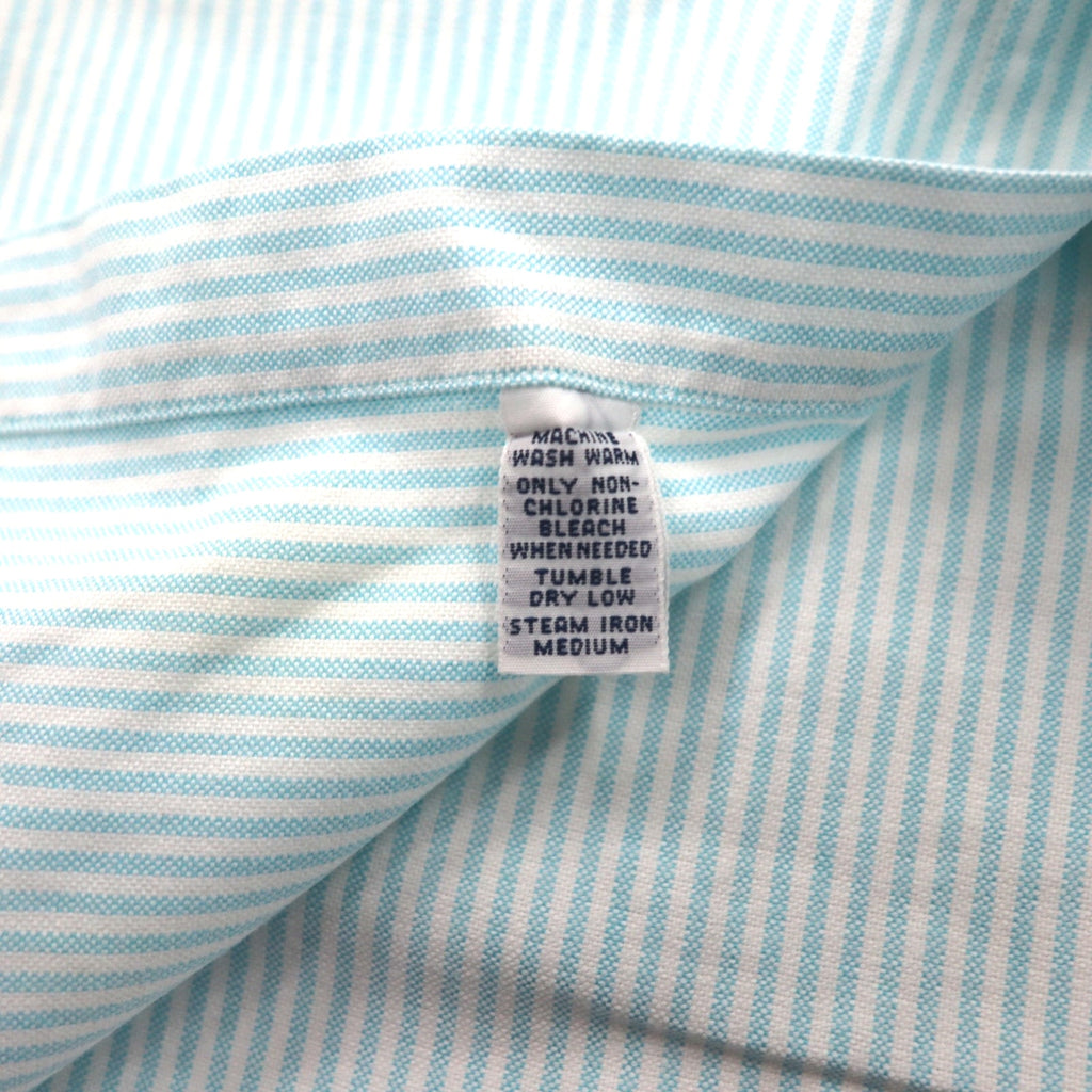 Ralph Lauren 90年代 クラシックフィット 半袖 オックスフォード ボタンダウンシャツ XL ホワイト ブルー ストライプ スモールポニー刺繍