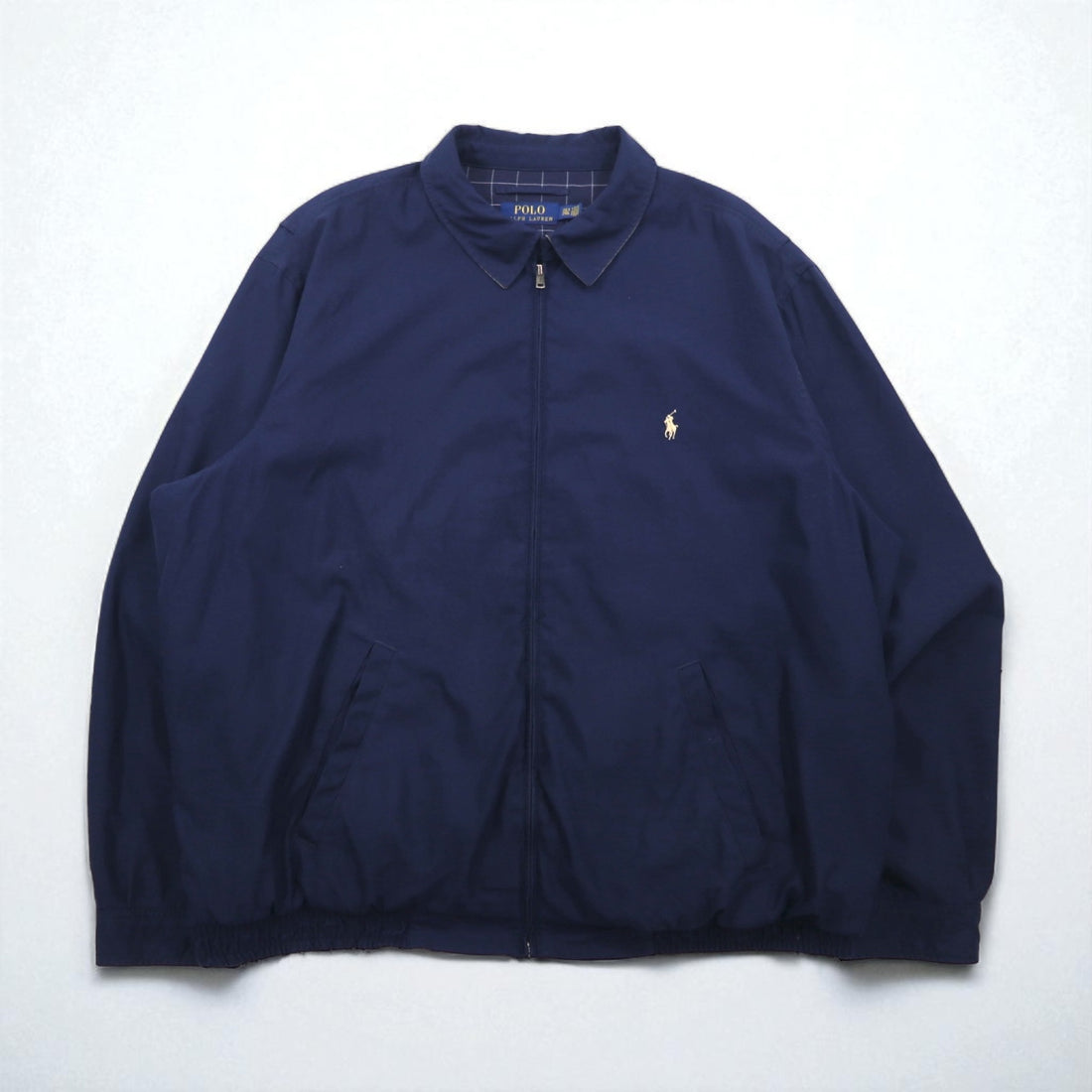 Polo Ralph Lauren Harrington Swing Jacket, Size 2XL, Navy, Check Lining, Small Pony Embroidery, Chin Strap, Oversized