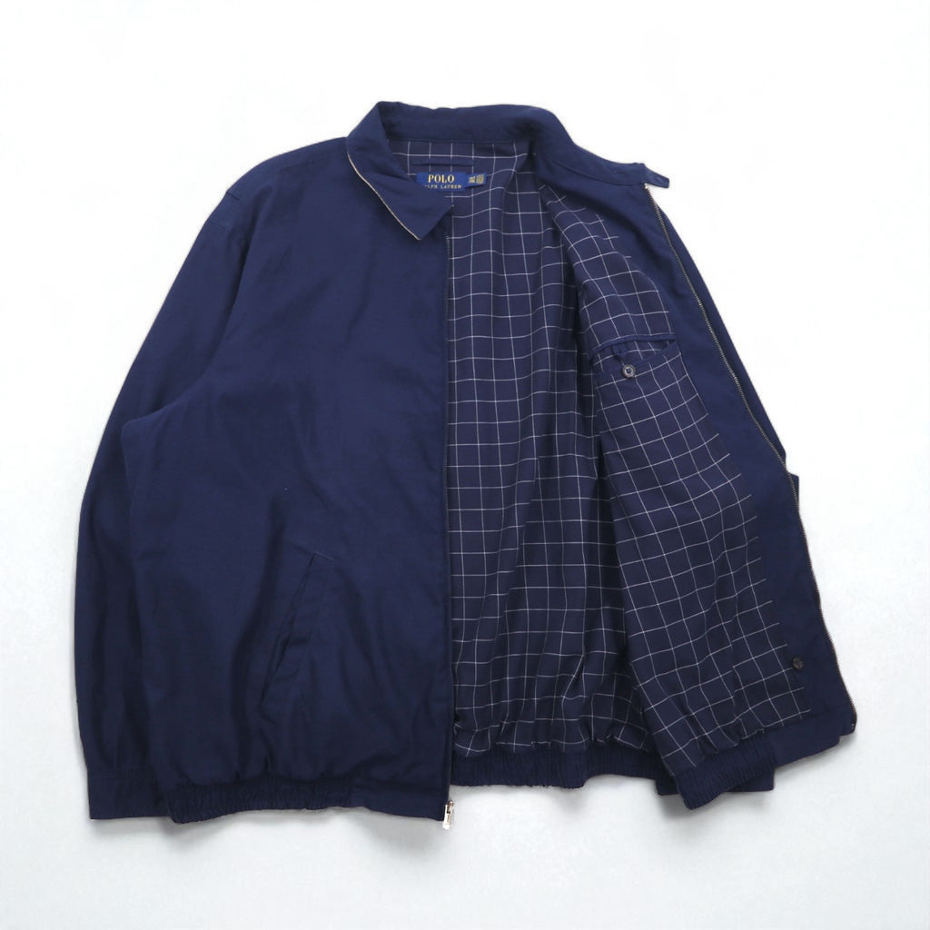 Polo Ralph Lauren Harrington Swing Jacket, Size 2XL, Navy, Check Lining, Small Pony Embroidery, Chin Strap, Oversized
