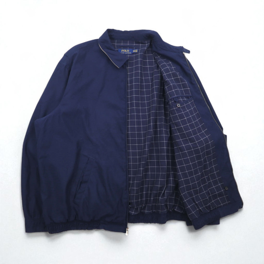 Polo Ralph Lauren Harrington Swing Jacket, Size 2XL, Navy, Check Lining, Small Pony Embroidery, Chin Strap, Oversized