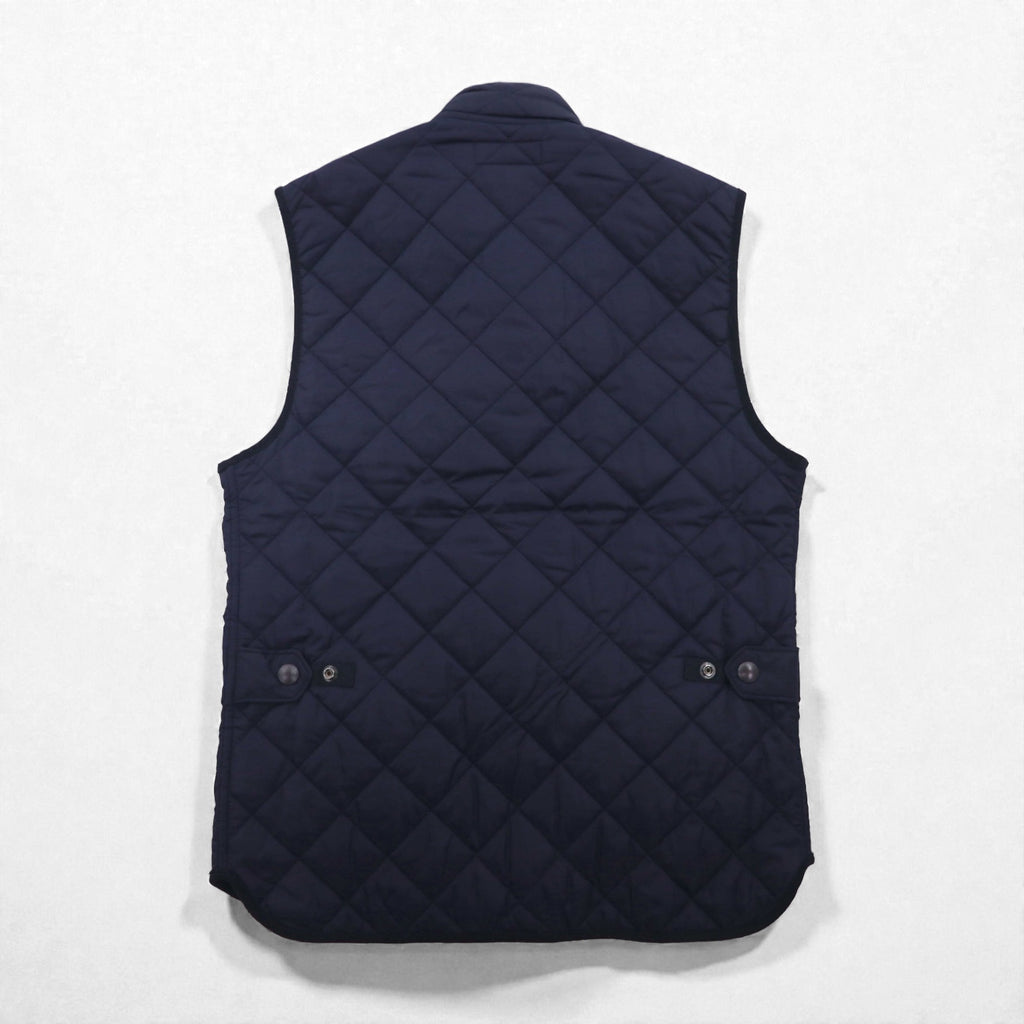 Polo Ralph Lauren Military Quilted Vest, Navy, Padded, Talon Zip, Chin Strap, Zip-Up Closure, Snap Buttons
