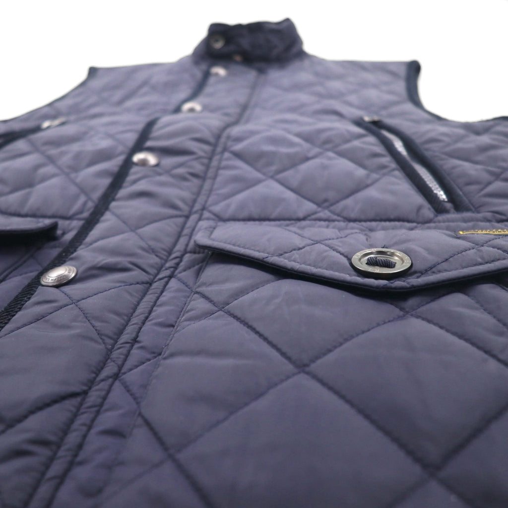 Polo Ralph Lauren Military Quilted Vest, Navy, Padded, Talon Zip, Chin Strap, Zip-Up Closure, Snap Buttons