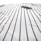 Majestic Baseball Shirt 2XL White Stripe MLB RED SOX Numbering COOL BASE