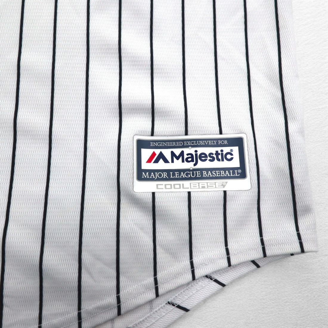 Majestic Baseball Shirt 2XL White Stripe MLB RED SOX Numbering COOL BASE