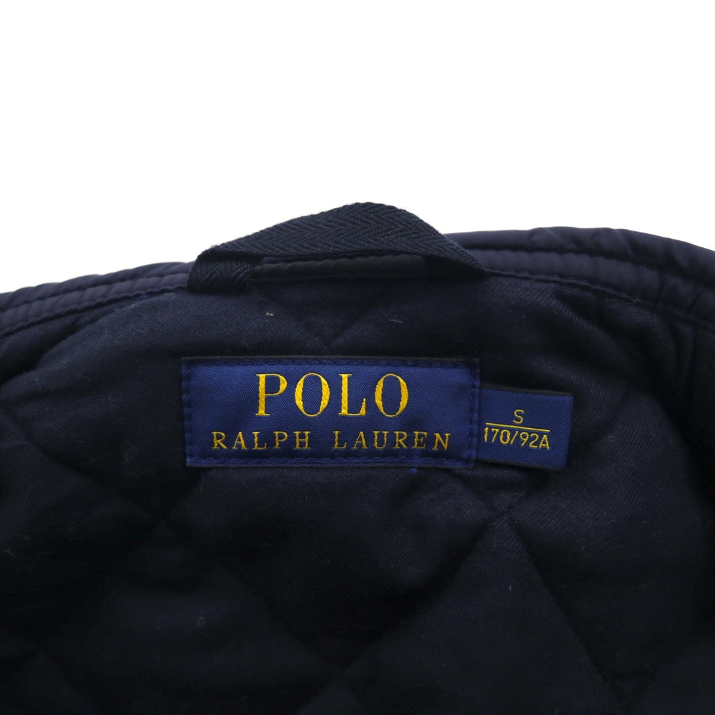 Polo Ralph Lauren Military Quilted Vest, Navy, Padded, Talon Zip, Chin Strap, Zip-Up Closure, Snap Buttons