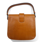 YVES SAINT LAURENT Vintage Belted Square Shoulder Bag Handbag Brown Leather