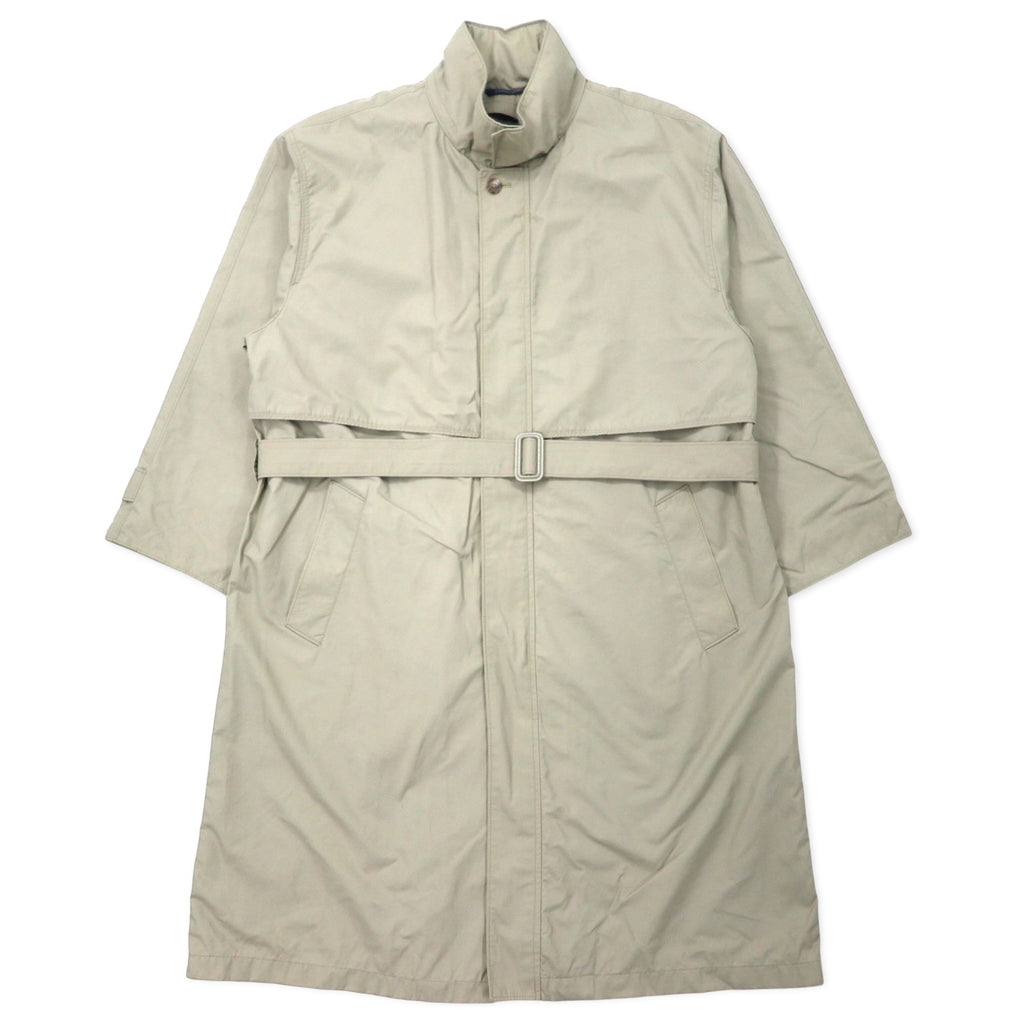 日本然リトテ-古着オンライン-LONDON FOG スタンドカラー ステンカラーコート 42 ベージュ コットン ナイロン フード収納式 COMMUTER COLLECTION-LONDON FOG Stand collar Coat 42 Beige Cotton Nylon Hoodie Retractable COMMUTER COLLECTION