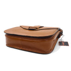 YVES SAINT LAURENT Vintage Belted Square Shoulder Bag Handbag Brown Leather