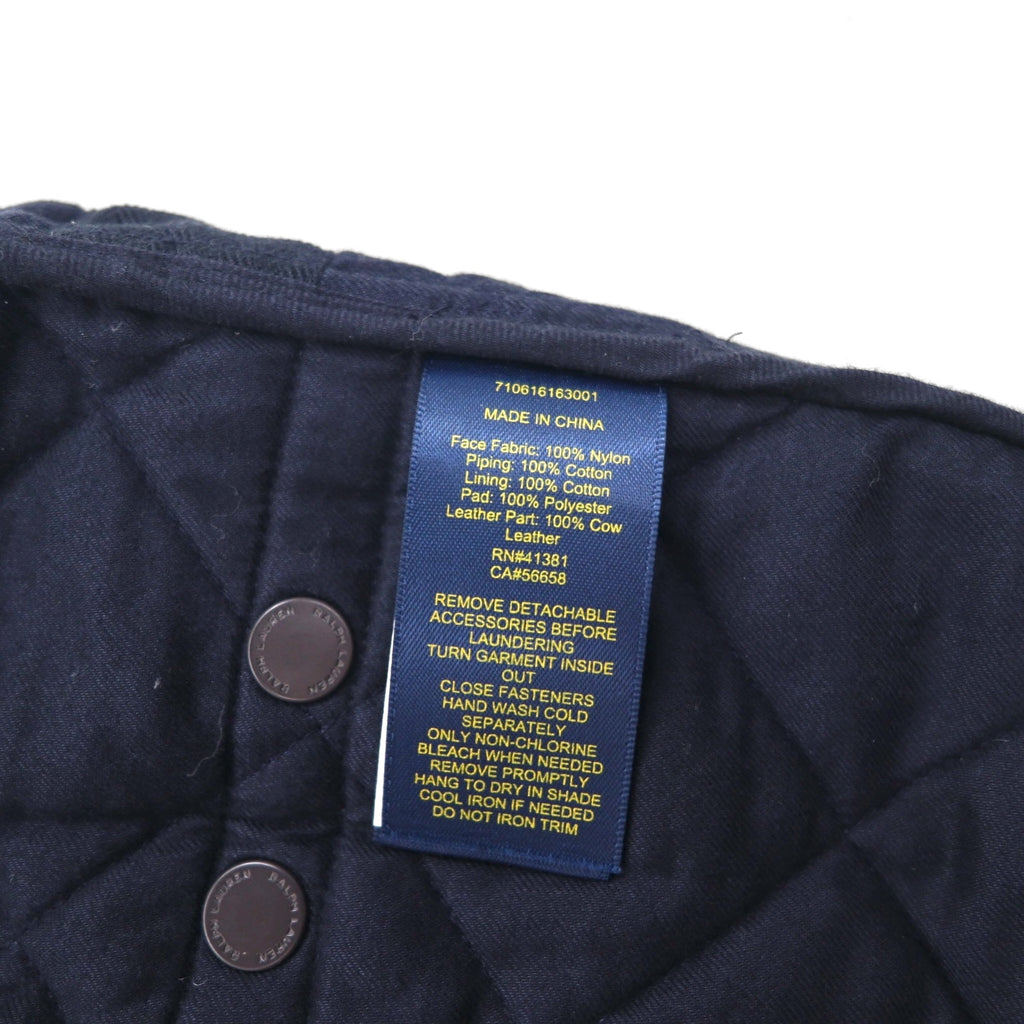 Polo Ralph Lauren Military Quilted Vest, Navy, Padded, Talon Zip, Chin Strap, Zip-Up Closure, Snap Buttons
