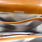 YVES SAINT LAURENT Vintage Belted Square Shoulder Bag Handbag Brown Leather