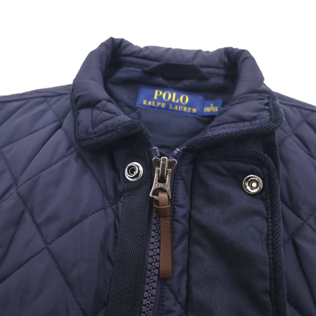 Polo Ralph Lauren Military Quilted Vest, Navy, Padded, Talon Zip, Chin Strap, Zip-Up Closure, Snap Buttons