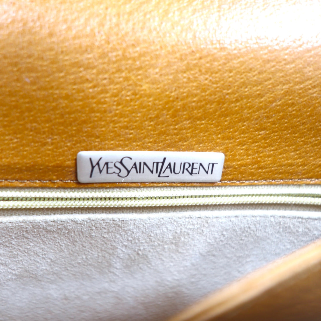 YVES SAINT LAURENT Vintage Belted Square Shoulder Bag Handbag Brown Leather