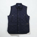 Polo Ralph Lauren Military Quilted Vest, Navy, Padded, Talon Zip, Chin Strap, Zip-Up Closure, Snap Buttons