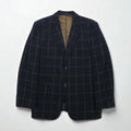 80s Japan Vintage Blazer Jacket KITAMURA 80s Made in Japan Tailored Jacket, Size M, Black Wool Tweed Windowpane Check