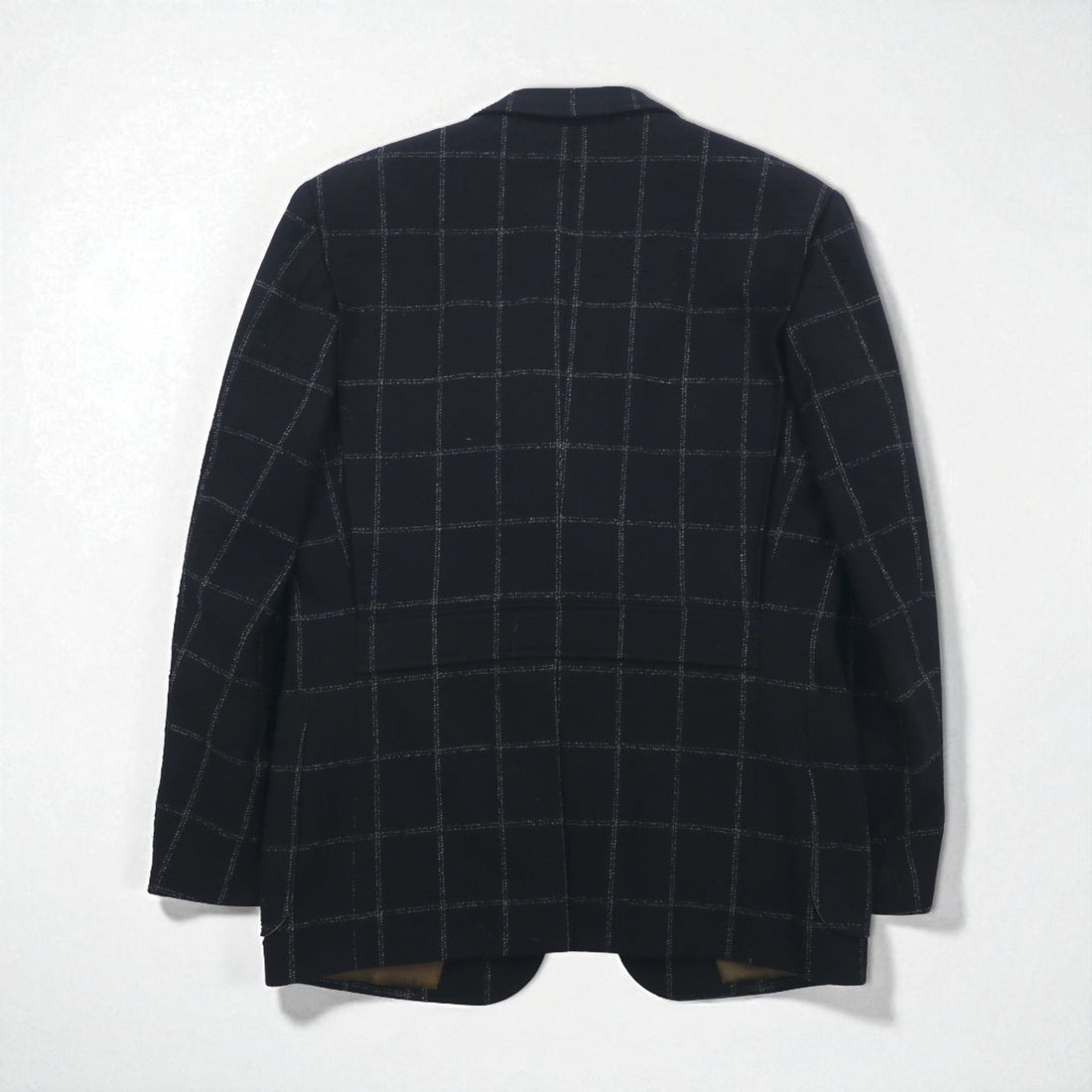 80s Japan Vintage Blazer Jacket KITAMURA 80s Made in Japan Tailored Jacket, Size M, Black Wool Tweed Windowpane Check