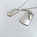 GUCCI Dog Tag Double Plate 2-Way Necklace Pendant Keychain Silver 925 Ball Chain Made in Italy
