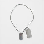 GUCCI Dog Tag Double Plate 2-Way Necklace Pendant Keychain Silver 925 Ball Chain Made in Italy
