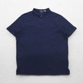 POLO RALPH LAUREN クラシックフィット ストレッチ メッシュ ハーフジップ ポロシャツ L ネイビー コットン スモールポニー刺繍