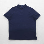 POLO RALPH LAUREN クラシックフィット ストレッチ メッシュ ハーフジップ ポロシャツ L ネイビー コットン スモールポニー刺繍