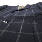 80s Japan Vintage Blazer Jacket KITAMURA 80s Made in Japan Tailored Jacket, Size M, Black Wool Tweed Windowpane Check