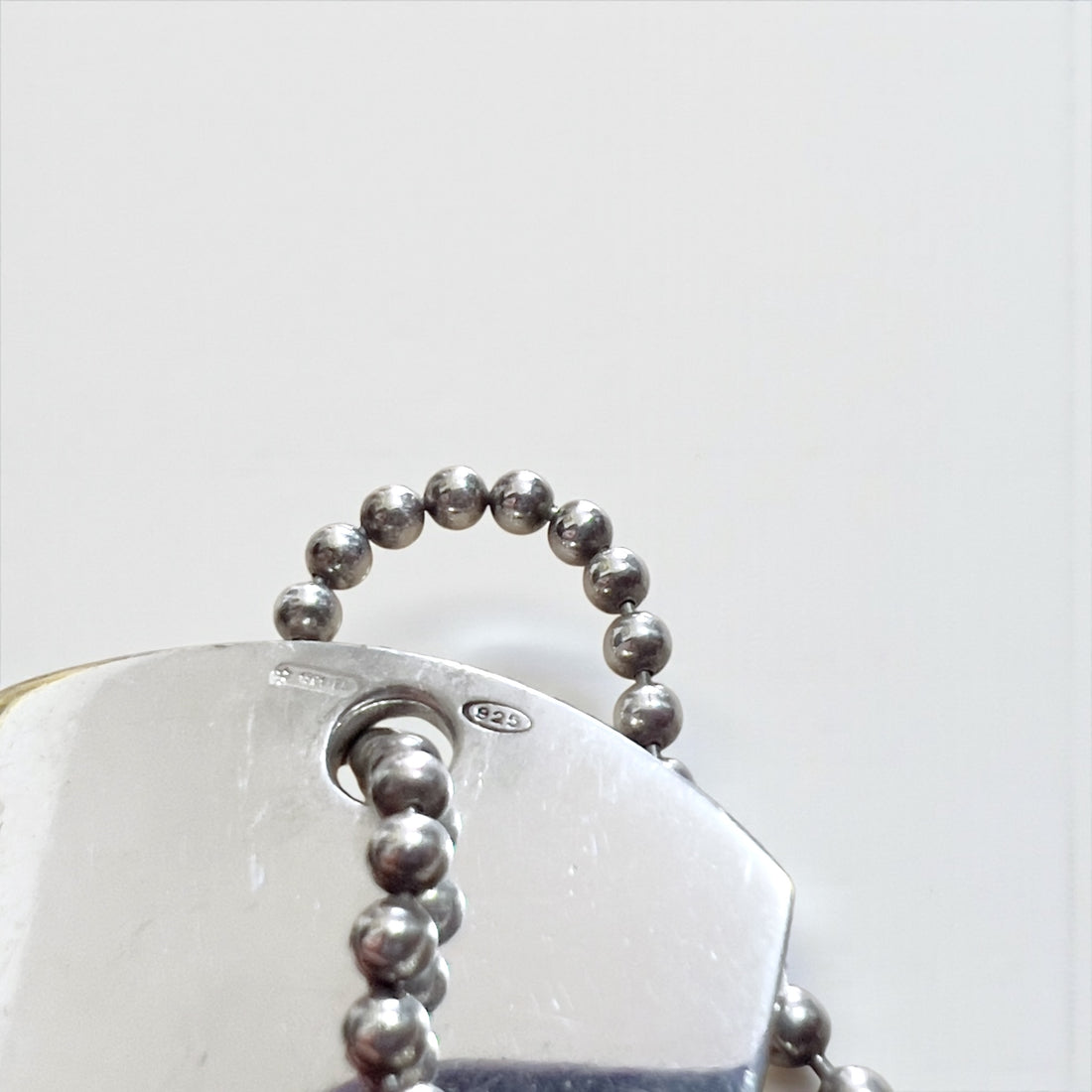 GUCCI Dog Tag Double Plate 2-Way Necklace Pendant Keychain Silver 925 Ball Chain Made in Italy