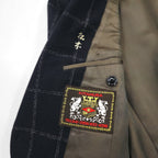 80s Japan Vintage Blazer Jacket KITAMURA 80s Made in Japan Tailored Jacket, Size M, Black Wool Tweed Windowpane Check