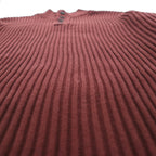 L.L.Bean Half-Button Rib Knit Sweater, XL, Bordeaux, Cotton, JSB4