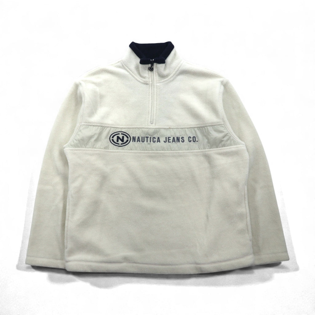 NAUTICA 90s Half Zip Fleece Jacket M White Jeans Company