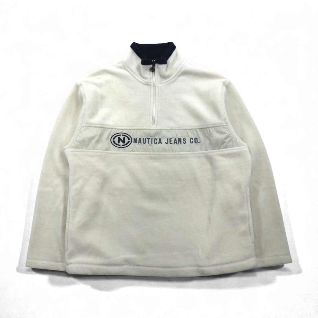 NAUTICA 90s Half Zip Fleece Jacket M White Jeans Company