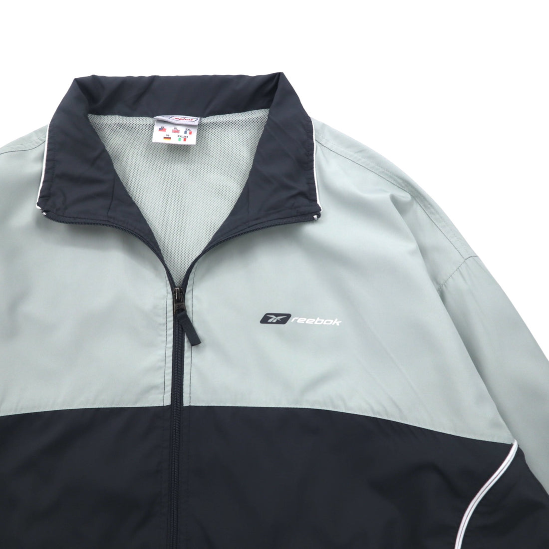 Reebok 00s Track Jacket Jersey XL Grey Mesh Liner One Point Logo
