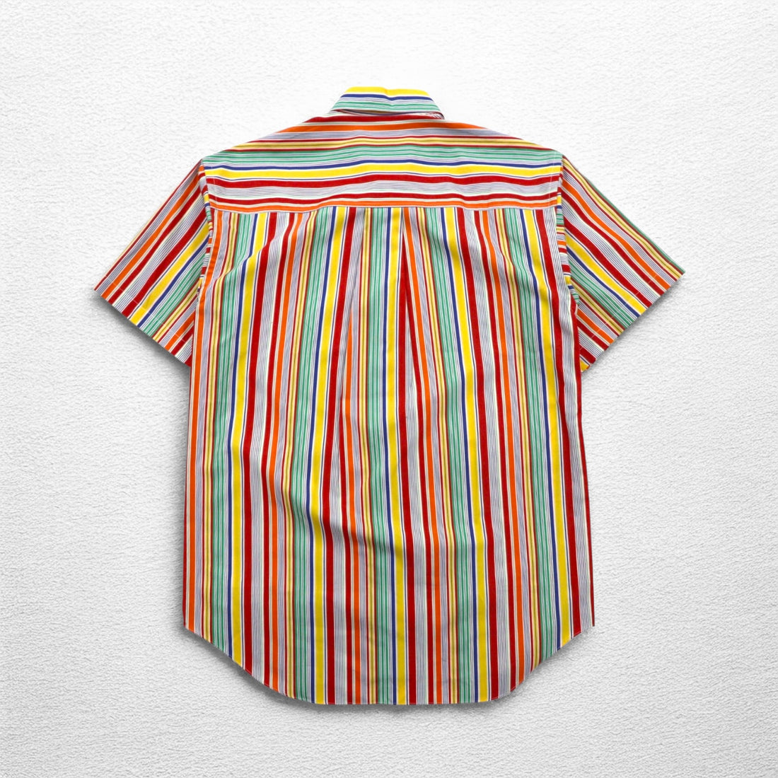 TRUSSARDI short sleeve multi-stripe shirt M size one point logo embroidery made in Japan unused