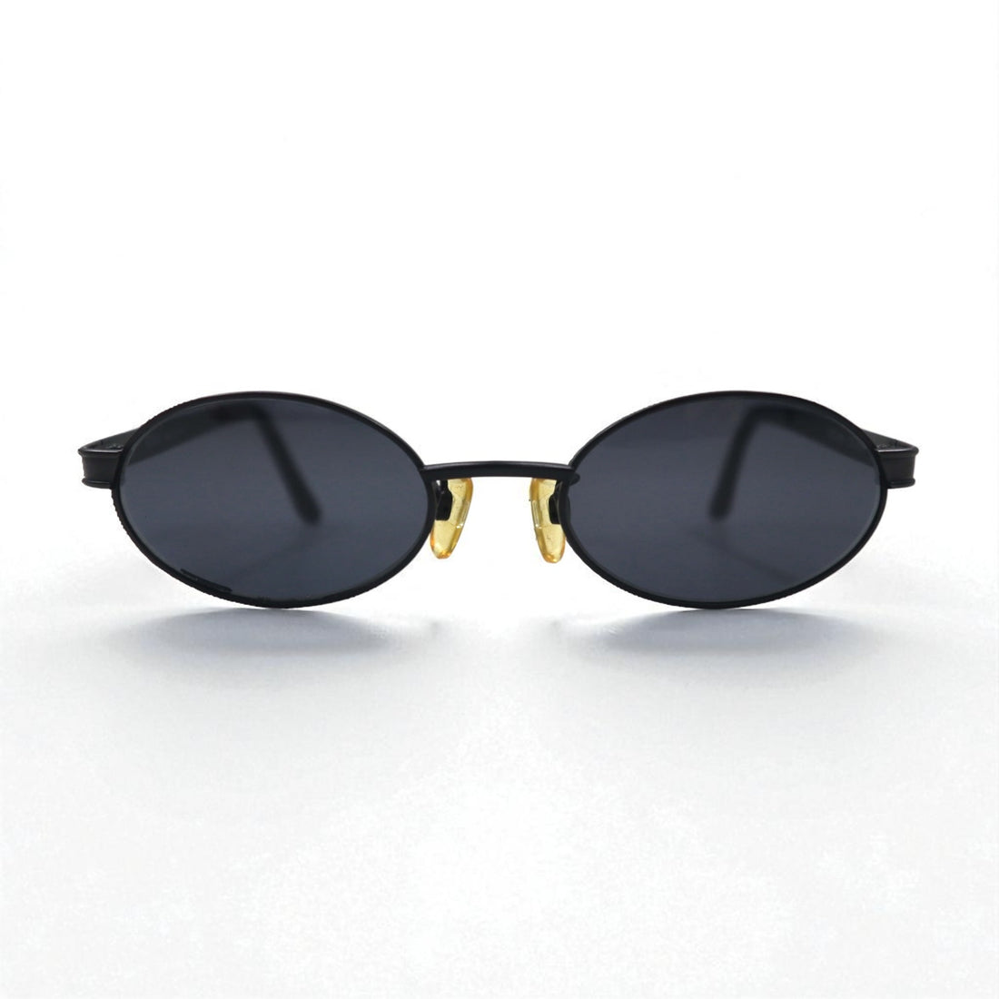 VERSACE Made in Italy Oval Sunglasses, Metal Frame, Black, MOD.R65