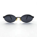 VERSACE Made in Italy Oval Sunglasses, Metal Frame, Black, MOD.R65