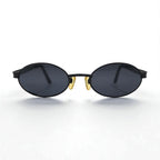 VERSACE Made in Italy Oval Sunglasses, Metal Frame, Black, MOD.R65