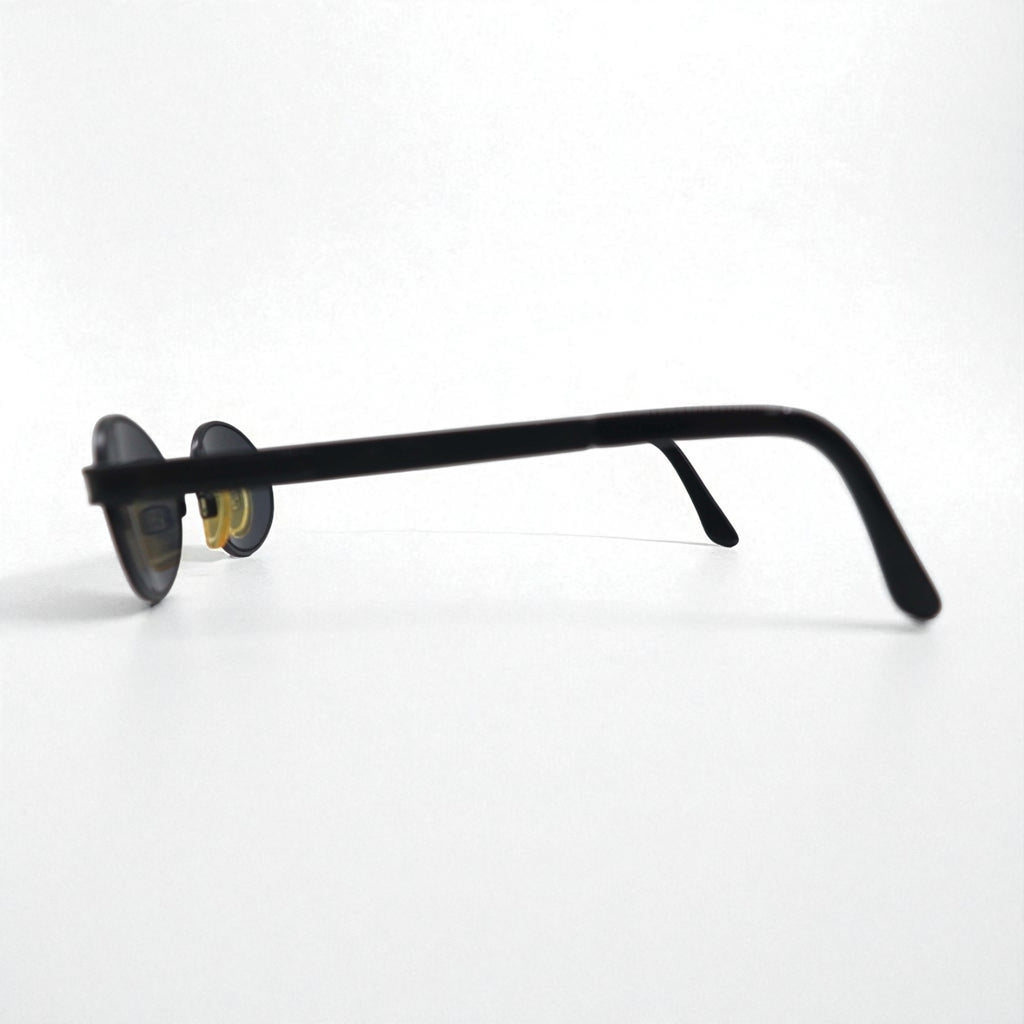 VERSACE Made in Italy Oval Sunglasses, Metal Frame, Black, MOD.R65