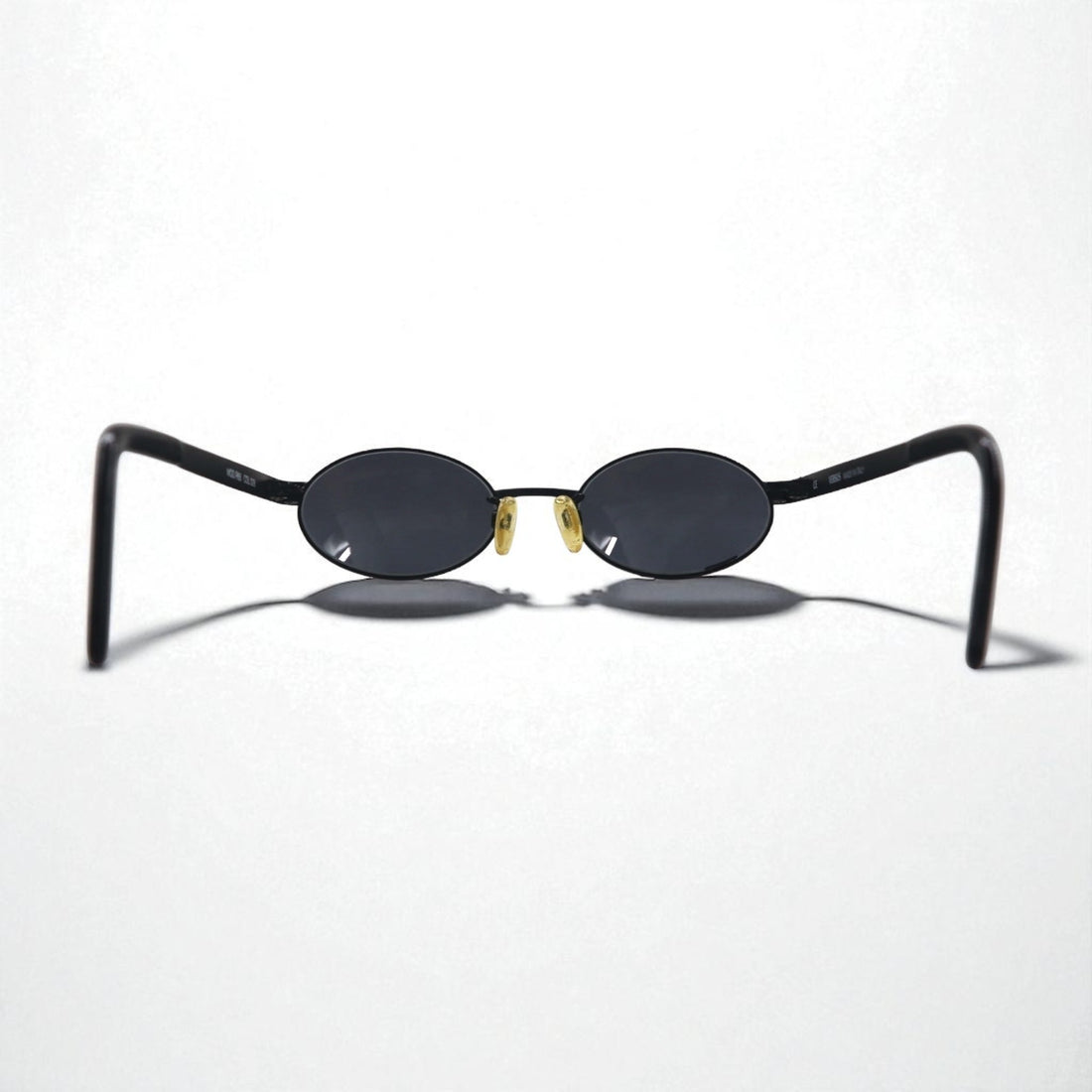 VERSACE Made in Italy Oval Sunglasses, Metal Frame, Black, MOD.R65