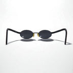 VERSACE Made in Italy Oval Sunglasses, Metal Frame, Black, MOD.R65