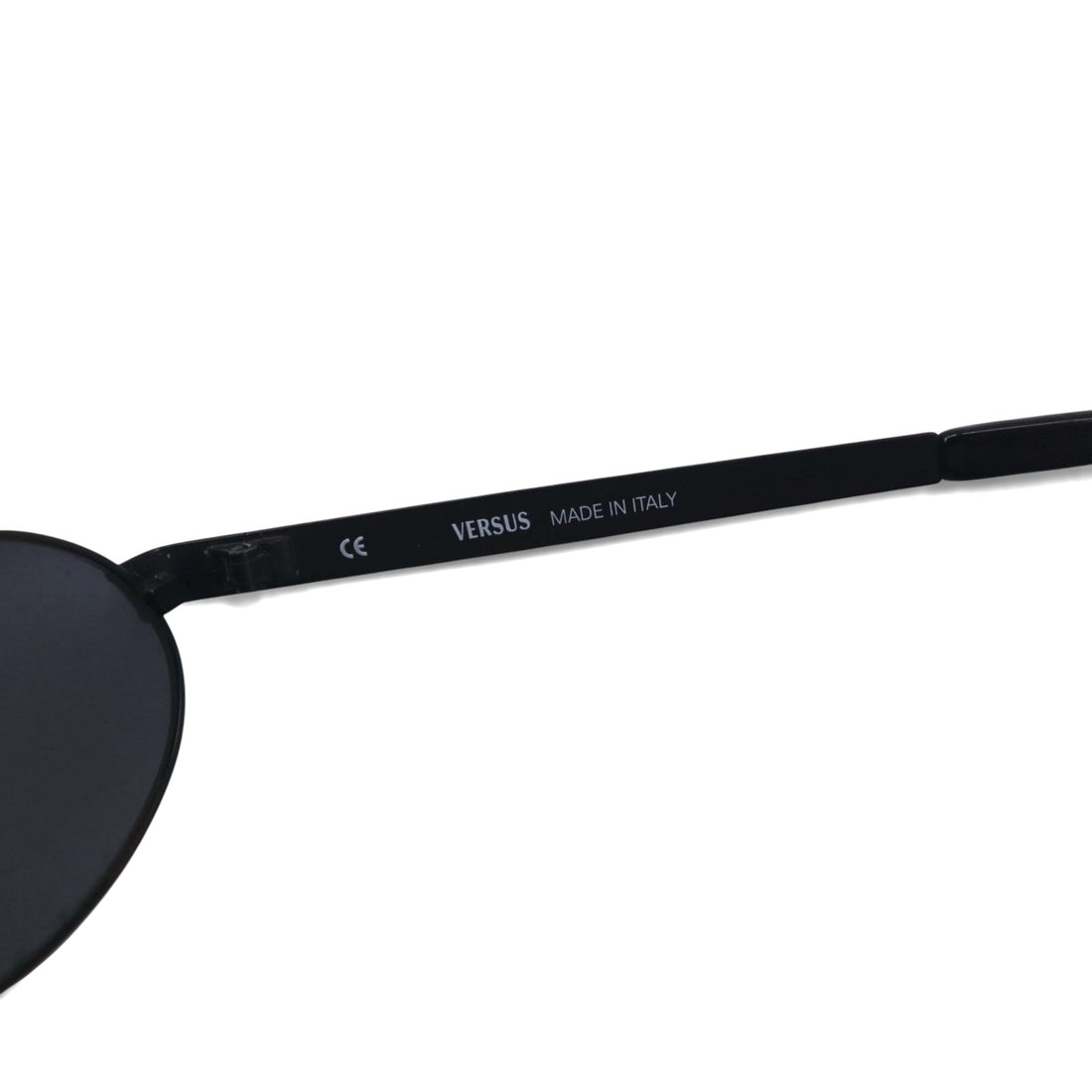 VERSACE Made in Italy Oval Sunglasses, Metal Frame, Black, MOD.R65