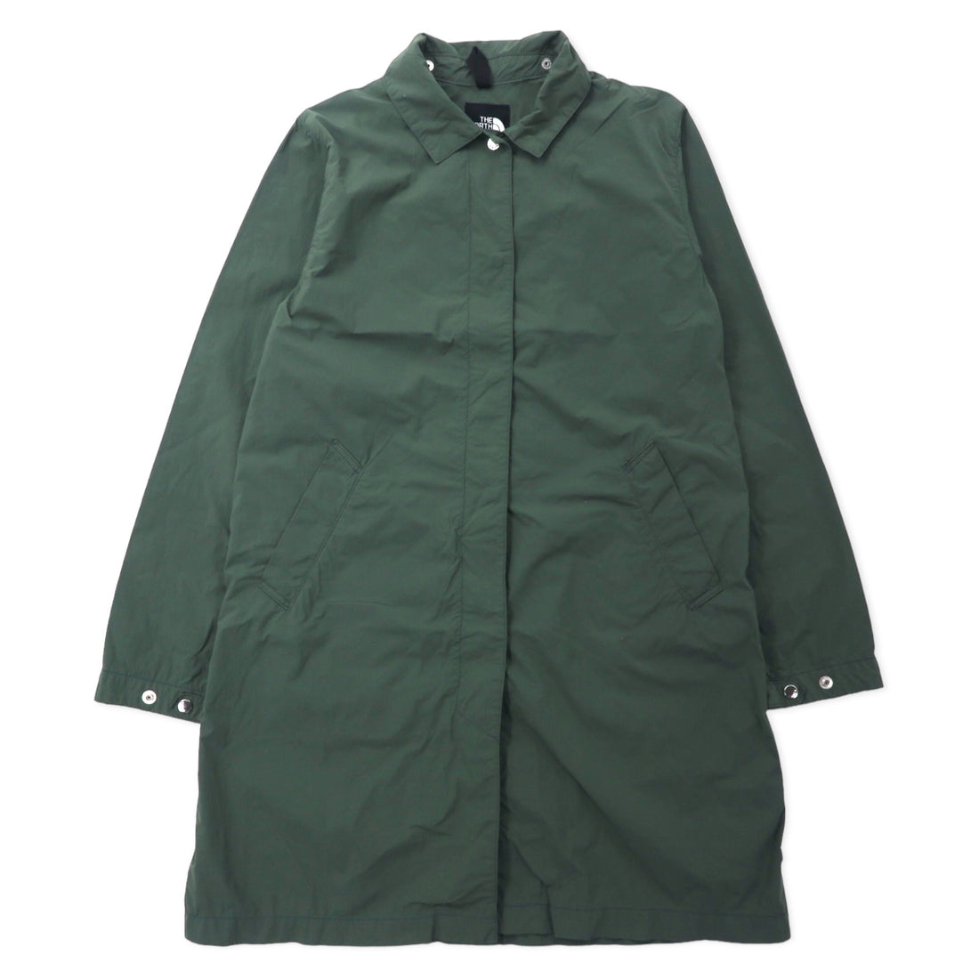 THE NORTH FACE Journeys Coat Stainless Steel Collar Coat M Khaki Nylon Snap Button Hood Detachable JOURNEYS TECH COAT NPW21767