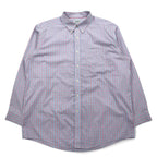 LLBean Oxford Button-Down Shirt, XL, Blue, Tricolor Check, Big Size, Wrinkle-Resistant, 262253