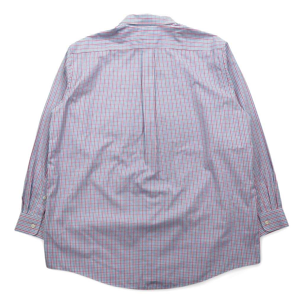LLBean Oxford Button-Down Shirt, XL, Blue, Tricolor Check, Big Size, Wrinkle-Resistant, 262253