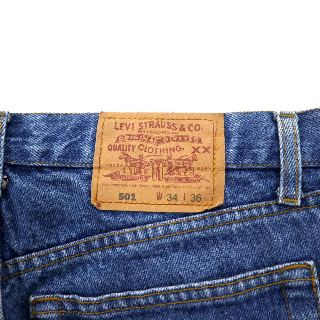 Levi's 90s USA Made 501 Denim Jeans, Size L, Indigo, 501-0658, Button Fly